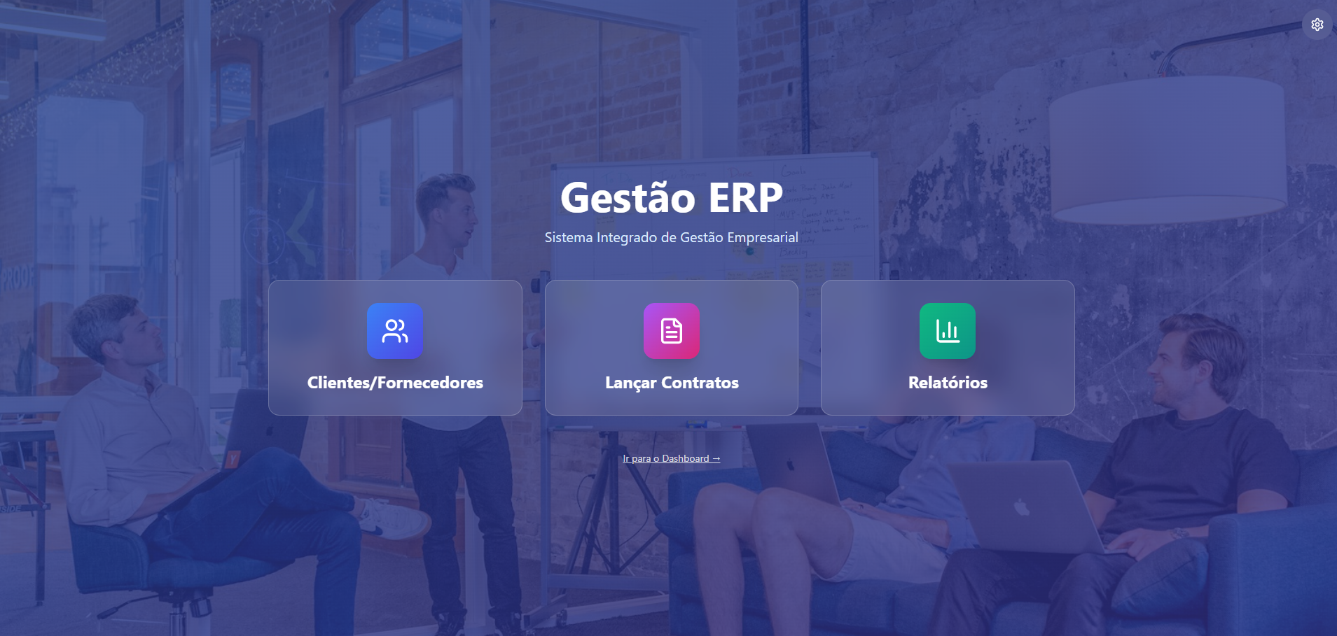Sistema Gestão ERP Login